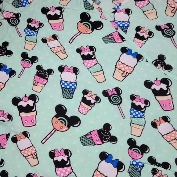 Disney mickey mouse ice cream social scrub top size 2x. Ice cream mickey mouse. - Picture 3 of 9